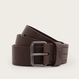 All Saints DUNSTON LEATHER EMBOSSED BELT Brown